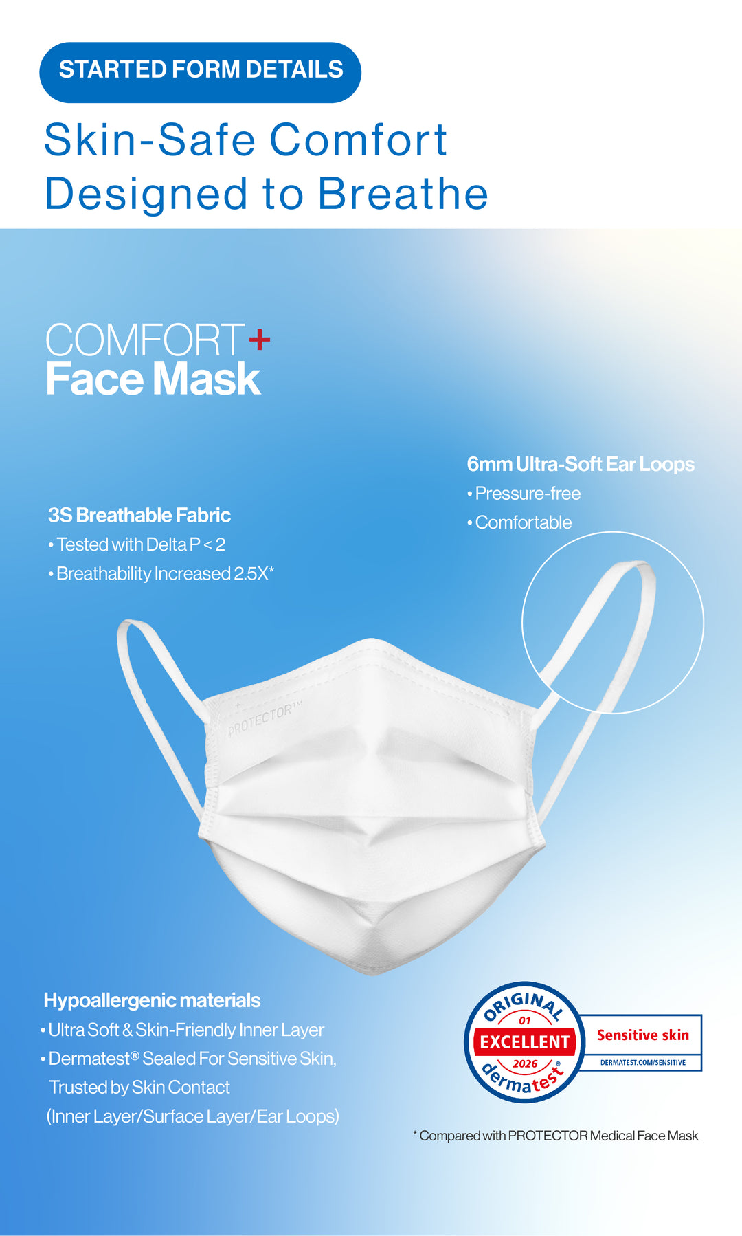 COMFORT+ FACE MASK, Adult, Large – PROTECTOR